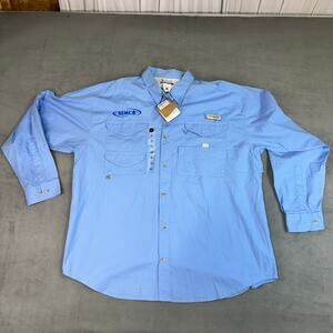 Columbia PFG Bonehead Long Sleeve Shirt Mens XL Roll Tab Blue‎ Vented NWT